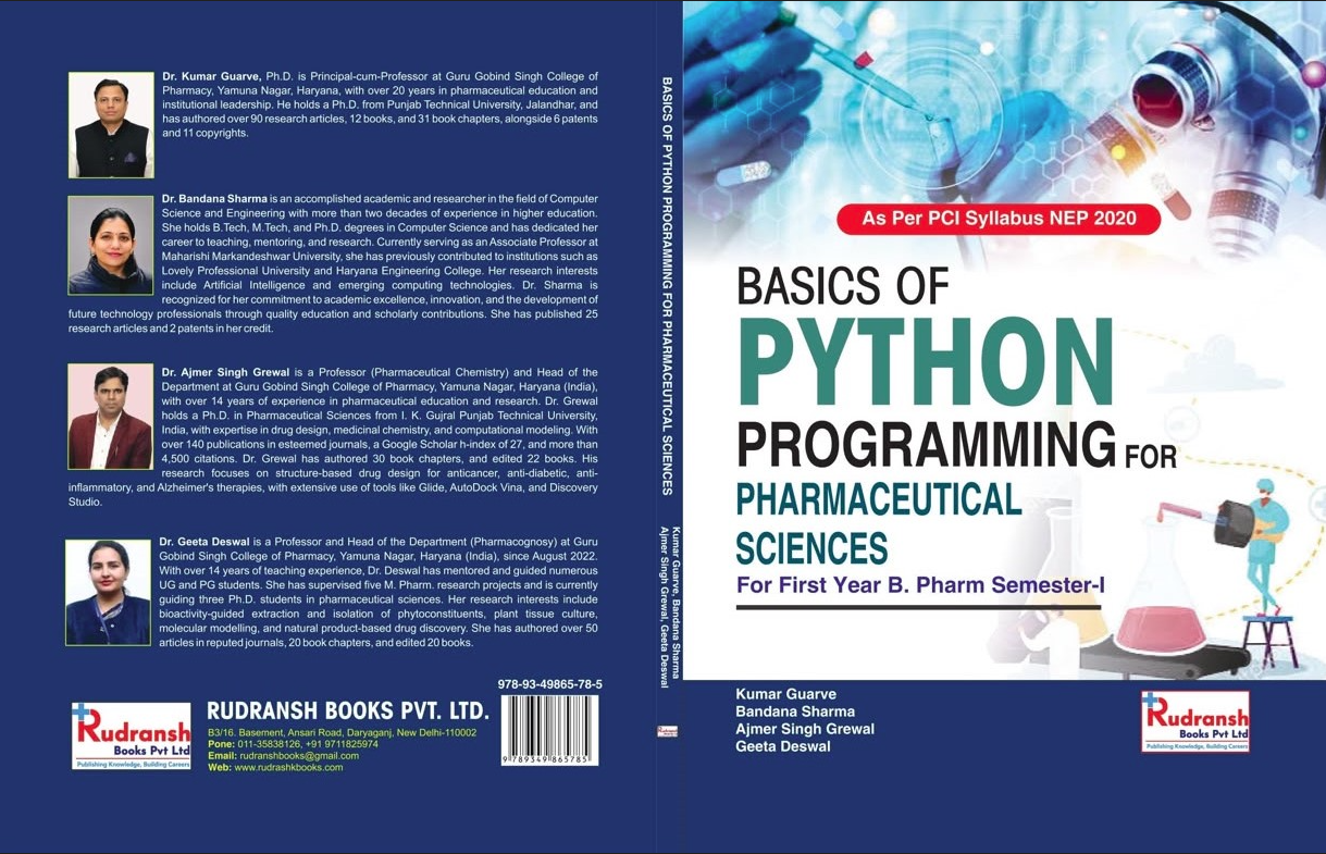 Basics of Phython Programming for Pharmaceutical Sciences